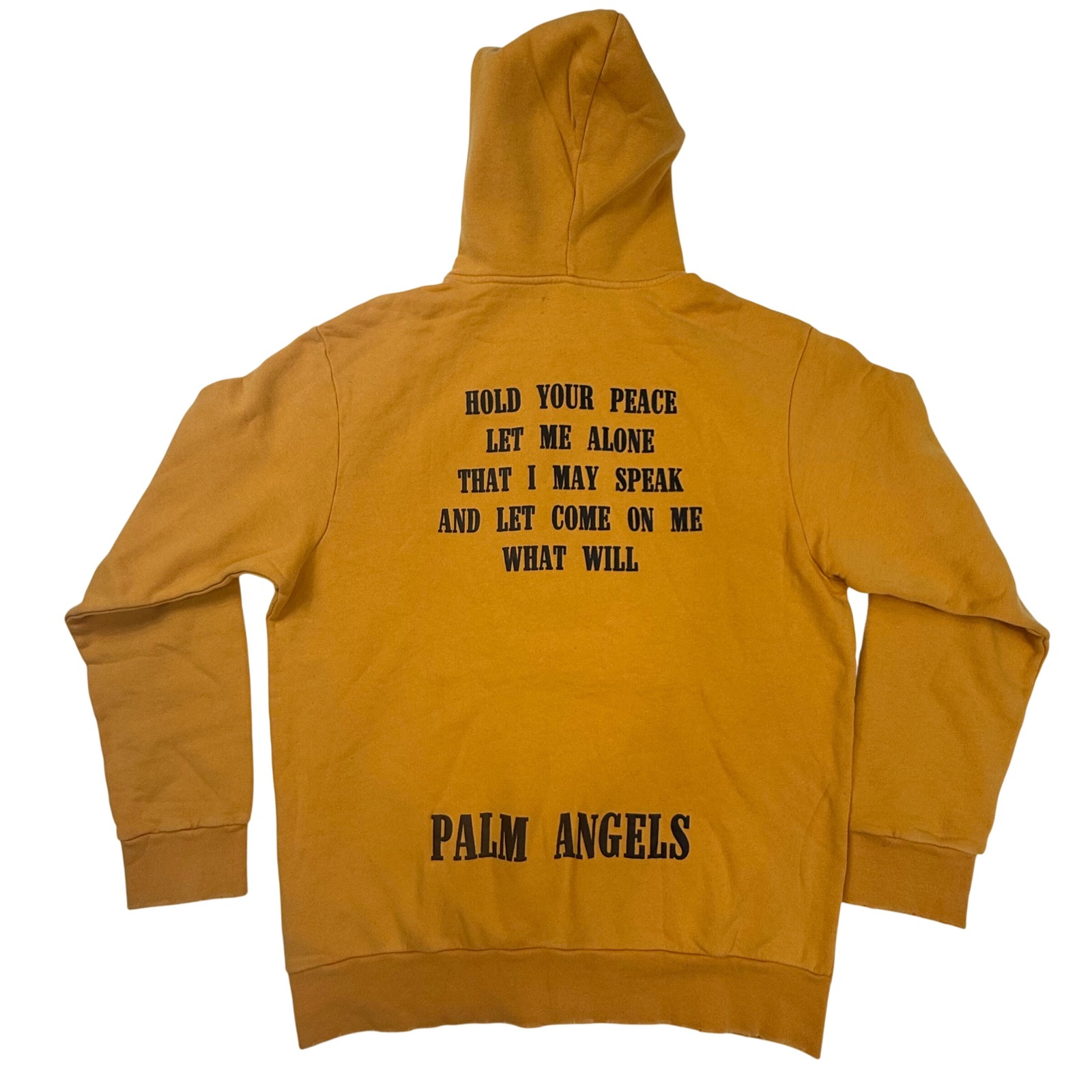 Palm Angels Legalize It Mustard Yellow Graphic Hoodie Pmbb003f18441061 Mens M